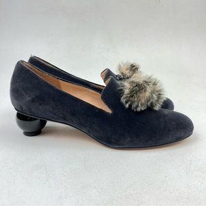French Sole FS NY Faux Fur Pom Round Heel